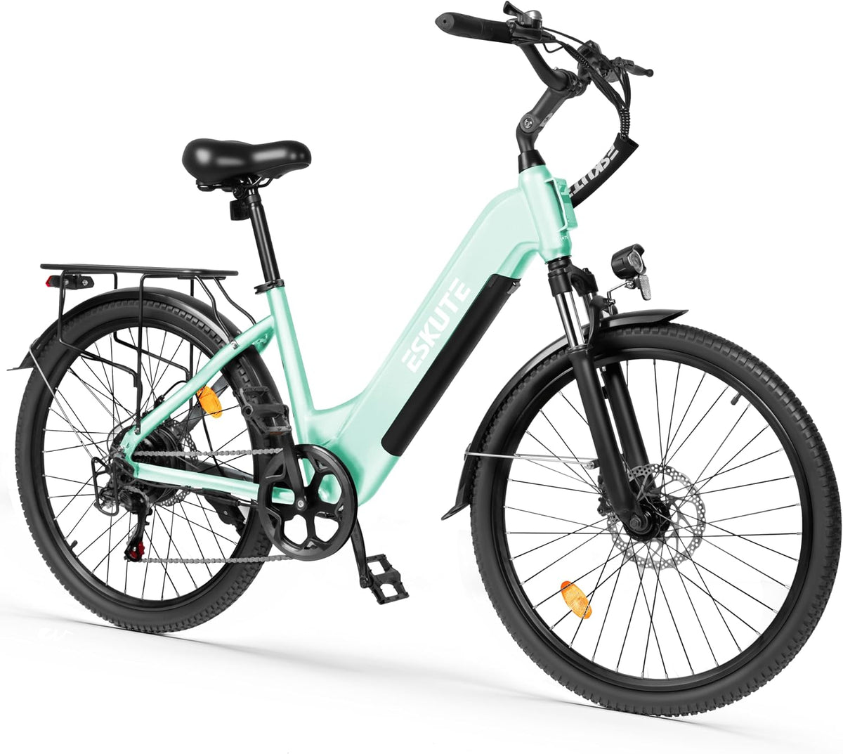 ESKUTE C202 Bicicletta Elettrica 48V 17,5Ah per Adulti 26”, Batteria Rimovibile, E-Bike da Città per Pendolari, Cambio 7 Velocità, 25 km/h, Autonomia fino a 110 km