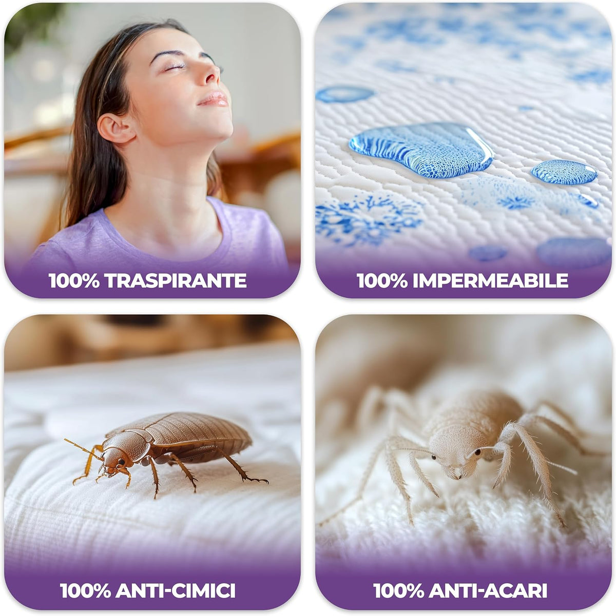 Coprimaterasso Integrale Impermeabile Premium 140 x 200 x 20 cm Zip