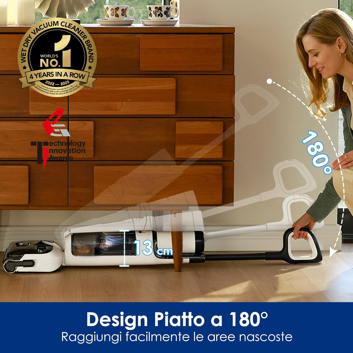 Tineco Floor ONE Stretch S6 AspirapolvereLavapavimenti, FlashDry, iLOOP
