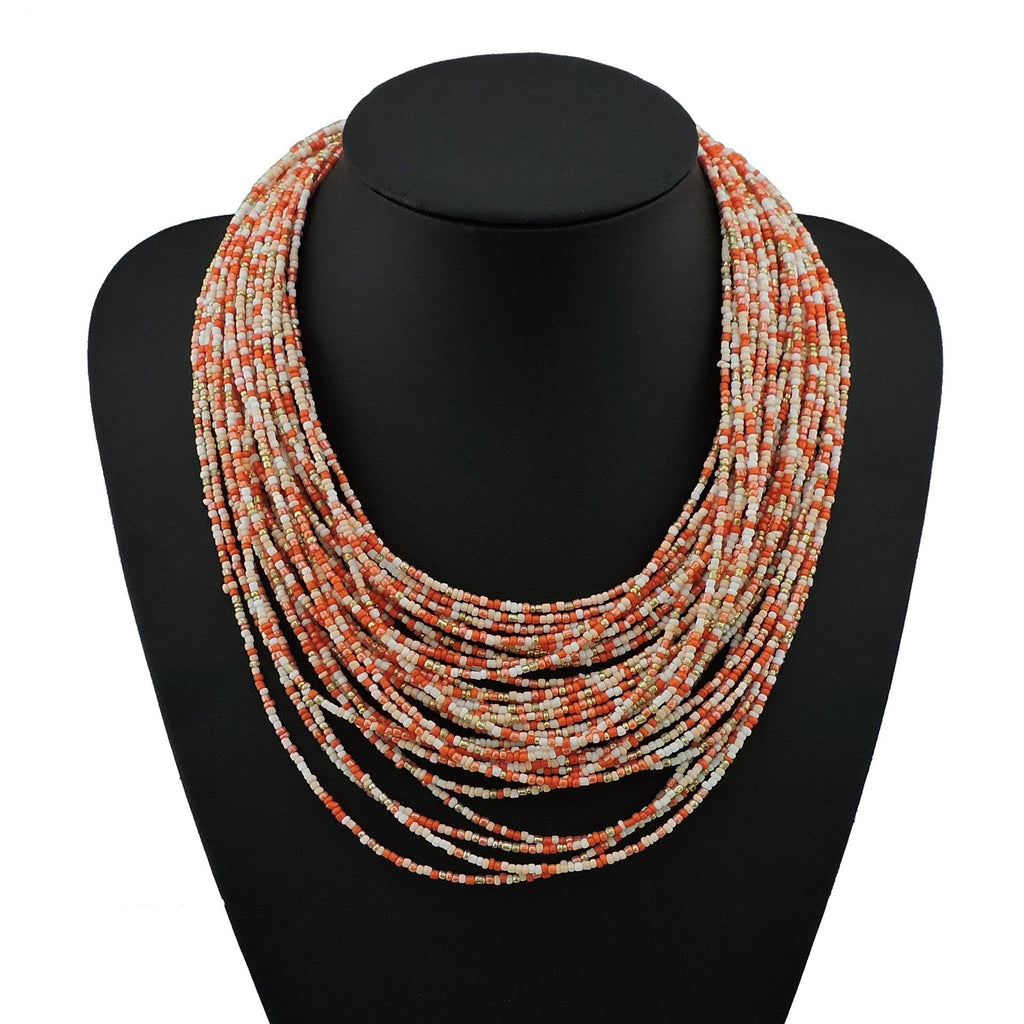 Bocar Multi Layer Chunky Bavaglino dichiarazione perle semi, collare collana per donne regalo (NK-10351)