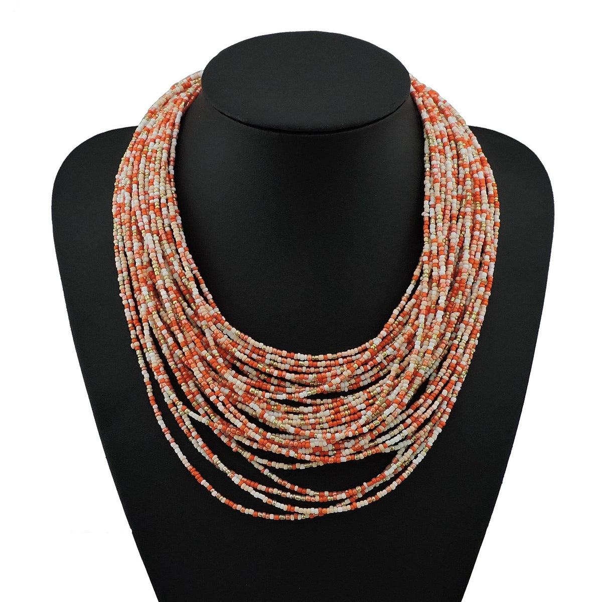 Bocar Multi Layer Chunky Bavaglino dichiarazione perle semi, collare collana per donne regalo (NK-10351)