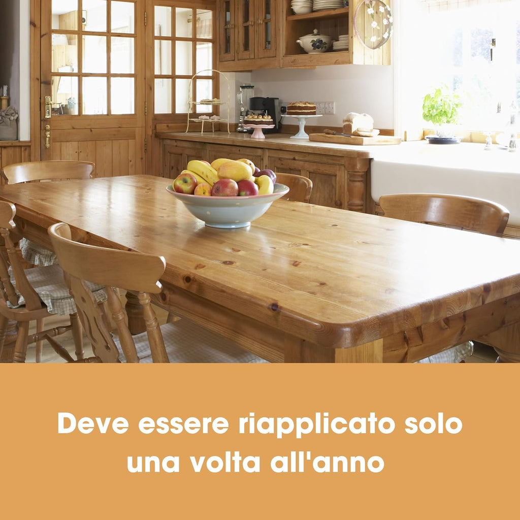 Cera d'Api Naturale per Legno & Mobili Furniture Clinic: 200ml - Rifinisce e Lucida Ogni Legno per Armadi, Porte, Pavimenti- a Basso Odore, Atossica