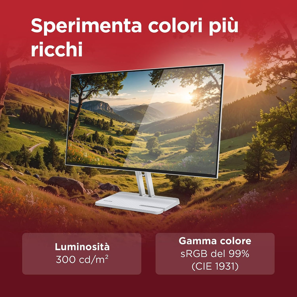 Lenovo L27-45 Monitor IPS 27" Full HD, 144Hz, 1ms, Altoparlanti integrati, HDMI e VGA, Ideale per Gaming, Studio e Home Office, VESA 100x100mm, AMD FreeSync, Inclinazione Regolabile
