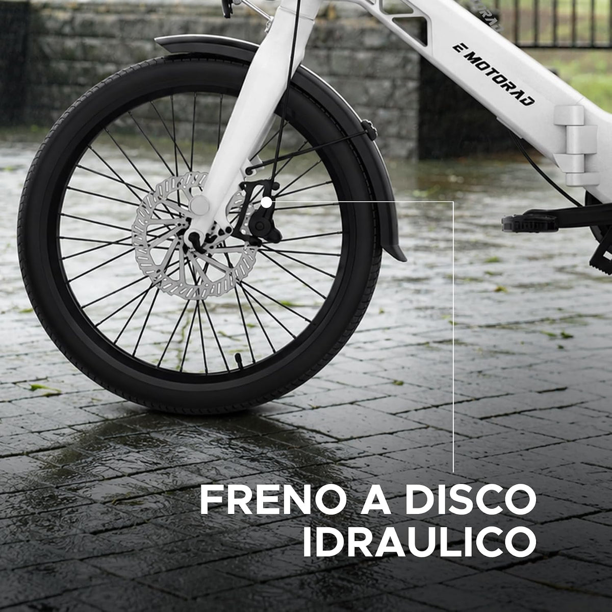 EMotorad V1, Bicicletta Elettrica Pieghevole da Città, Telaio in Lega di Magnesio, Motore 250 W 35 Nm, Batteria Rimovibile 36 V 7,8 Ah, Shimano Tourney 7 Velocità, Freni a Disco Idraulici