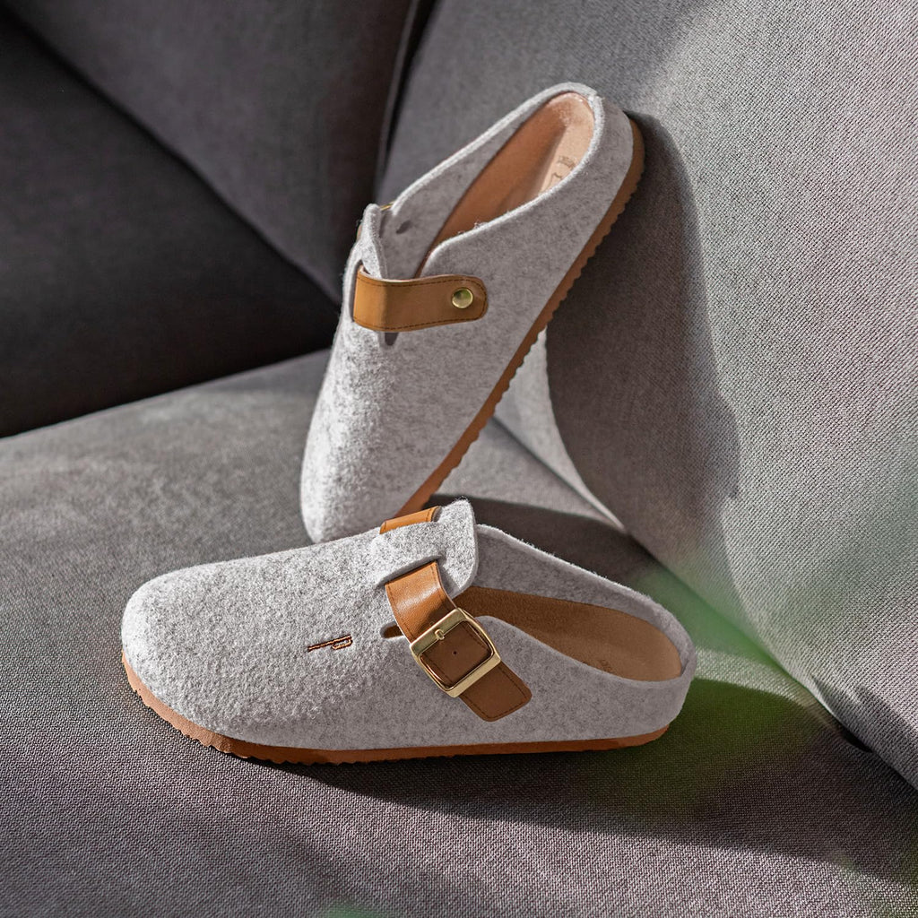 PERLETTI Ciabatte Donna Estive con Doppia Fibbia - Ciabatte Mare Dorate Comode - Sandali Comfort da Casa