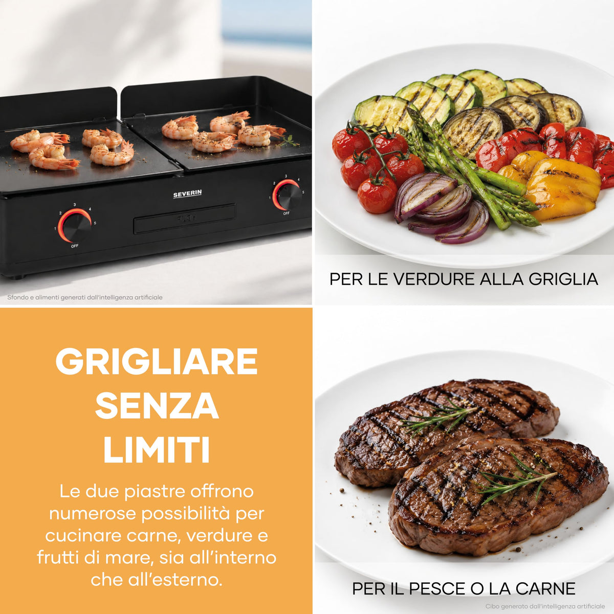 SEVERIN Barbecue Elettrico da Tavolo 2200W - PG 8565