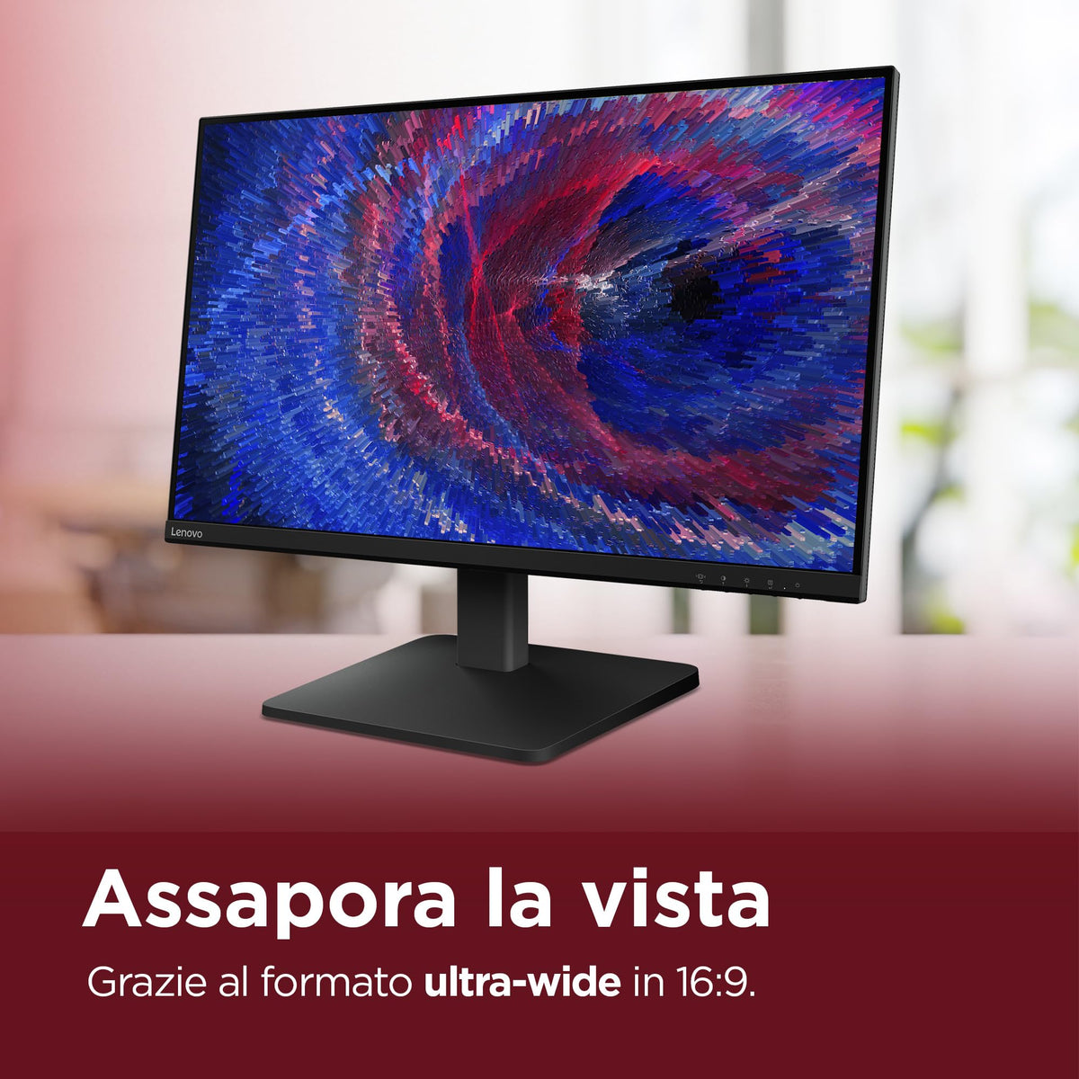 Lenovo L27-45 Monitor IPS 27" Full HD, 144Hz, 1ms, Altoparlanti integrati, HDMI e VGA, Ideale per Gaming, Studio e Home Office, VESA 100x100mm, AMD FreeSync, Inclinazione Regolabile