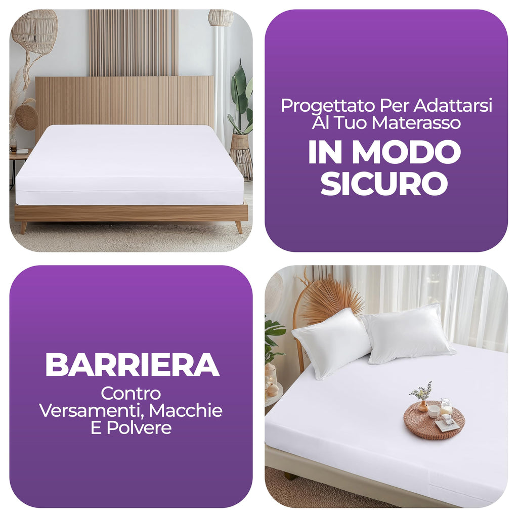 Coprimaterasso Integrale Impermeabile Premium 140 x 200 x 20 cm Zip
