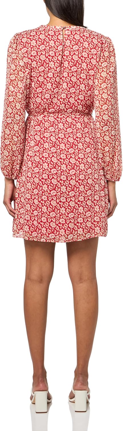 Tommy Hilfiger Balloon Sleeve Pleated Front Tie Waist Mini Dress Vestito Casual Donna (Pacco da 1)