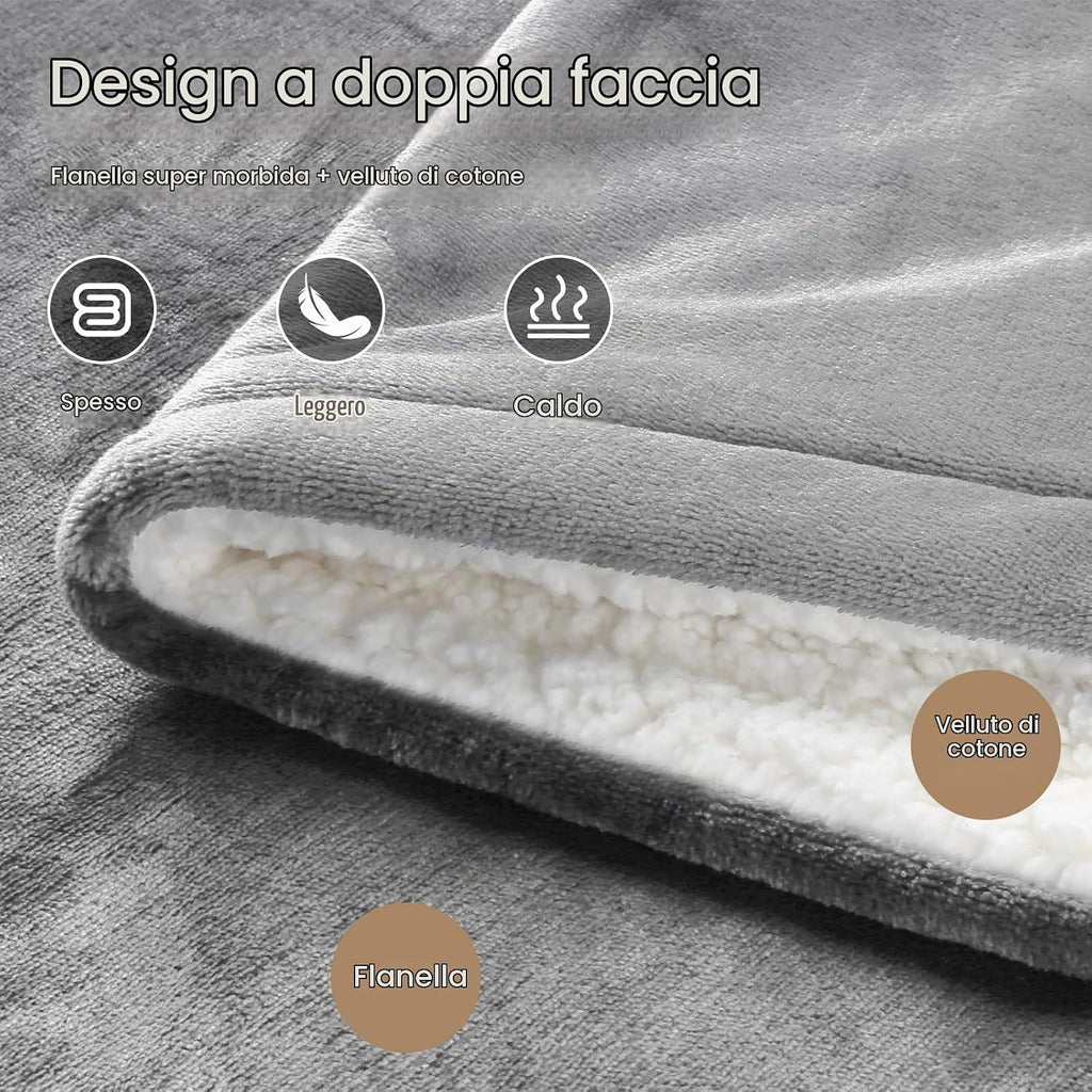 Coperta Termica Elettrica 155x180cm 6 Livelli di Riscaldamento,Timer 10H