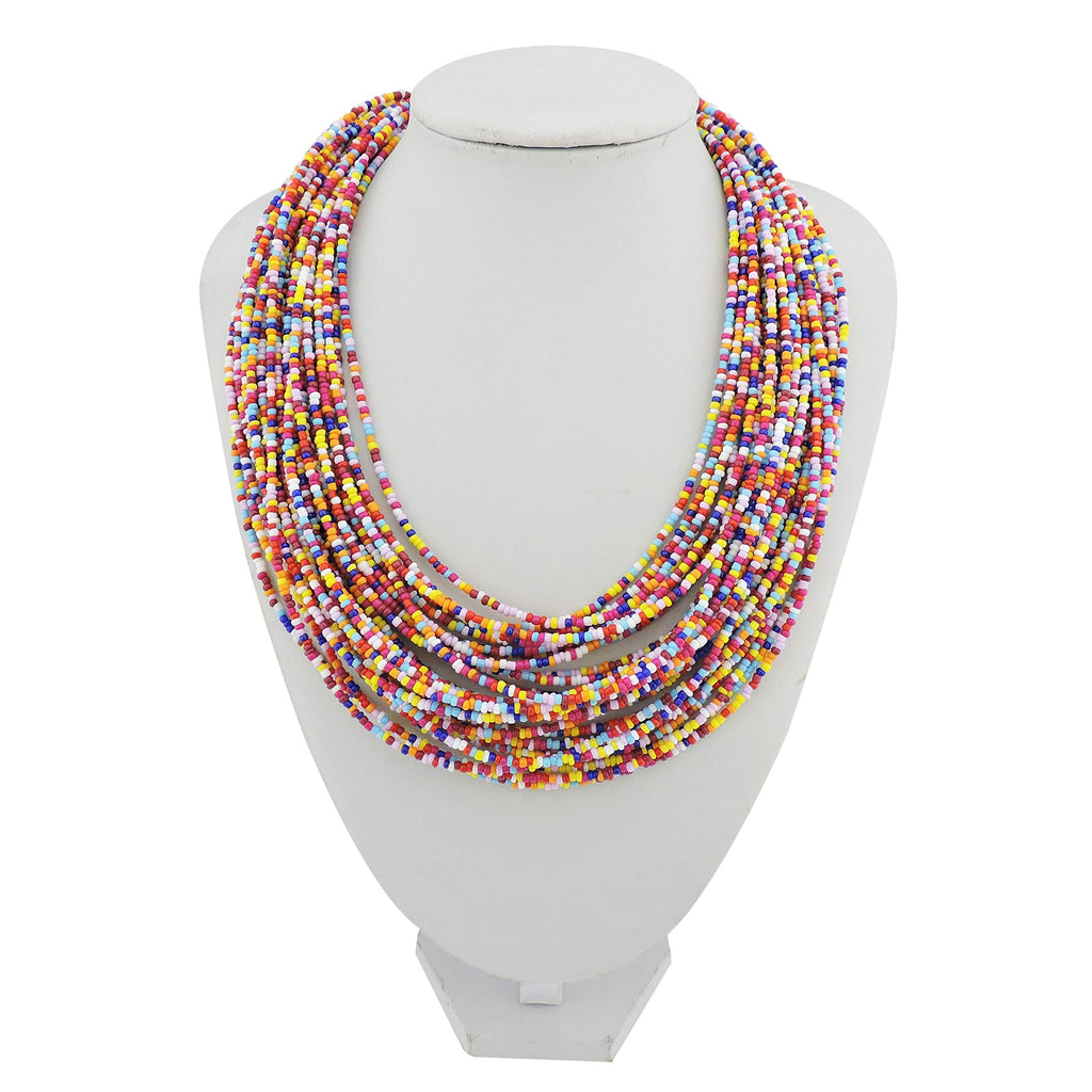 Bocar Multi Layer Chunky Bavaglino dichiarazione perle semi, collare collana per donne regalo (NK-10351)