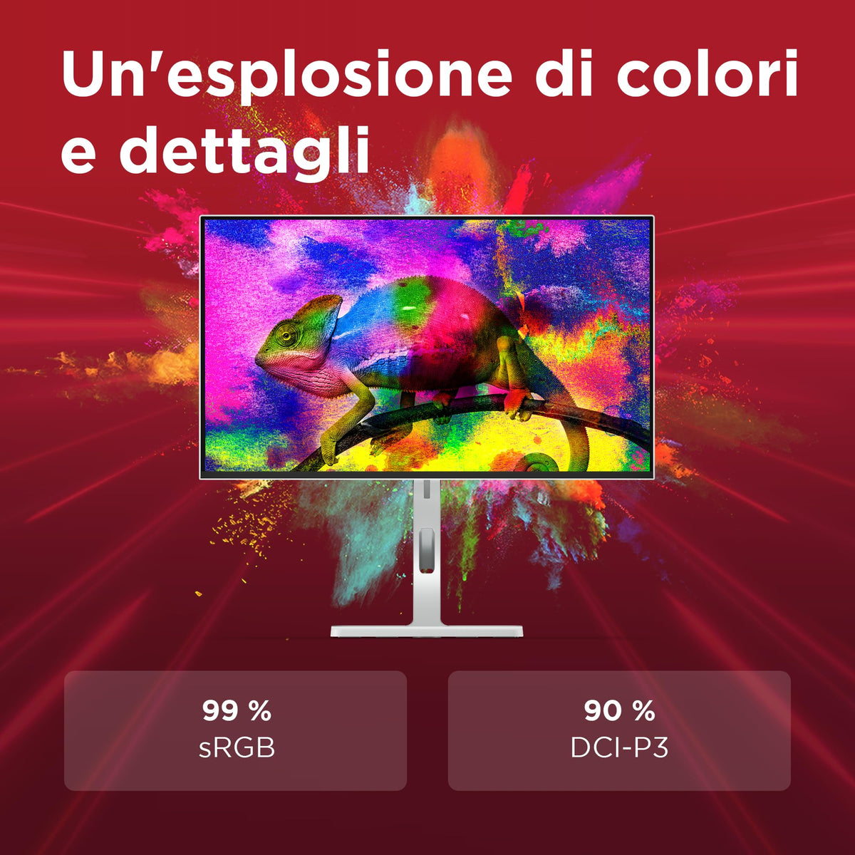 Lenovo L27-45 Monitor IPS 27" Full HD, 144Hz, 1ms, Altoparlanti integrati, HDMI e VGA, Ideale per Gaming, Studio e Home Office, VESA 100x100mm, AMD FreeSync, Inclinazione Regolabile