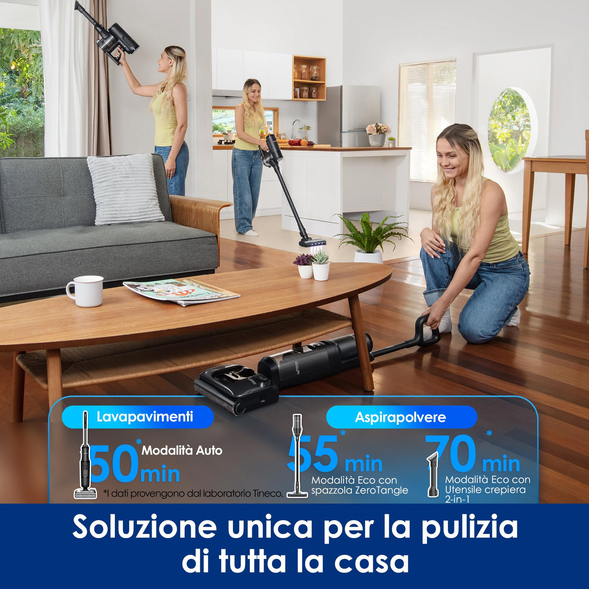 Tineco Floor ONE S7 Stretch Ultra Lavapavimenti aspirapolvere senza fili