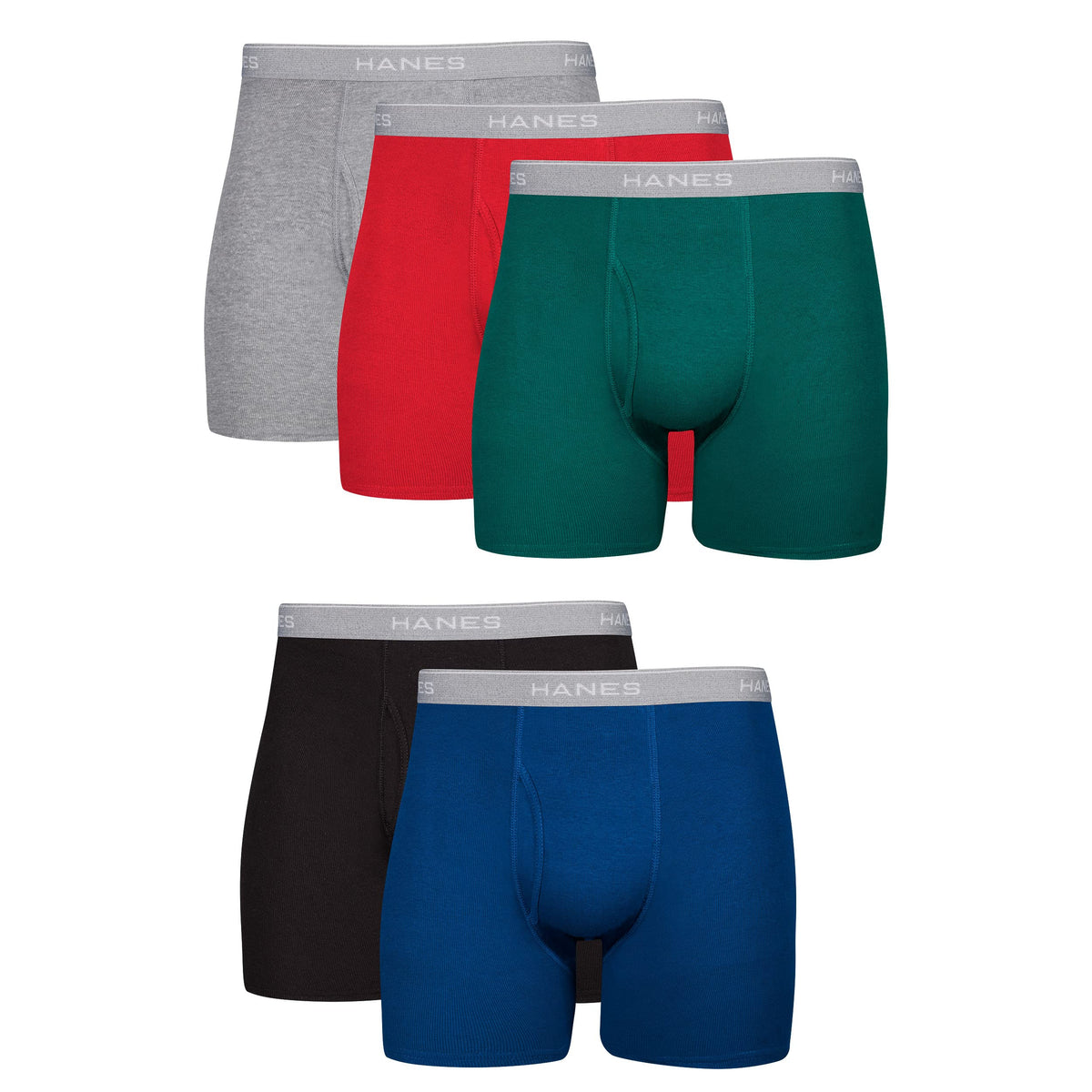 Hanes Men's Underwear Boxer Briefs Pack, Cool & Breathable Cotton Moisture-wicking Underwear for Men, No Ride Up