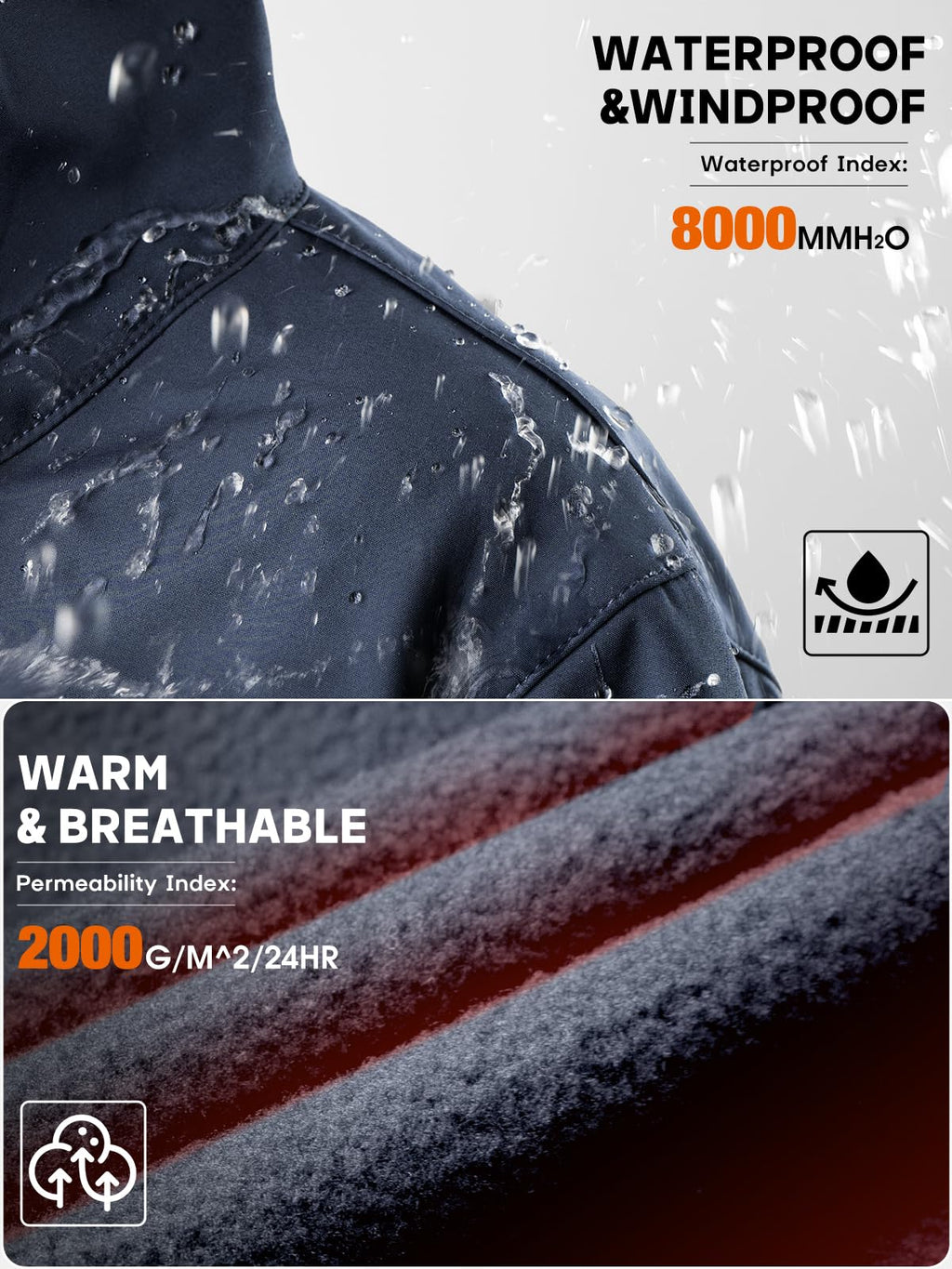 FREE SOLDIER Giacca Softshell Giacche Militari Softshell da Uomo Fodera in Pile da Esterno Giacca Antivento Impermeabile con Cappuccio Giacche tattiche Calde Multitasche per Escursioni di Caccia Uomo