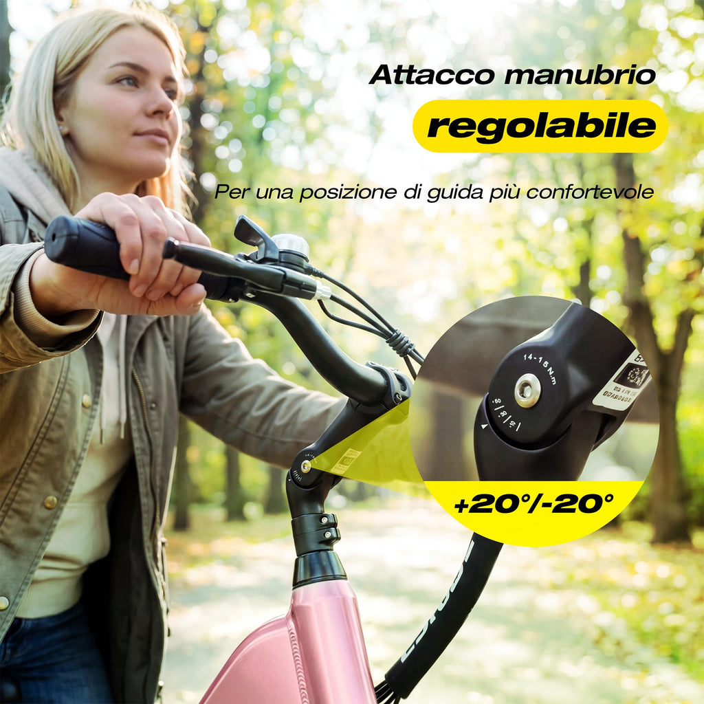 ESKUTE C202 Bicicletta Elettrica 48V 17,5Ah per Adulti 26”, Batteria Rimovibile, E-Bike da Città per Pendolari, Cambio 7 Velocità, 25 km/h, Autonomia fino a 110 km