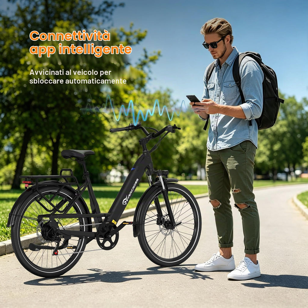 EVERCROSS Bicicletta Elettrica per Adulti, 250W Bici da Montagna,16"/20"/27,5" Pneumatici Grassi E-Bike, Fino a 25KM/H, 36V/48V Batteria Rimovibile E-Bici,Sistema a Doppio Disco