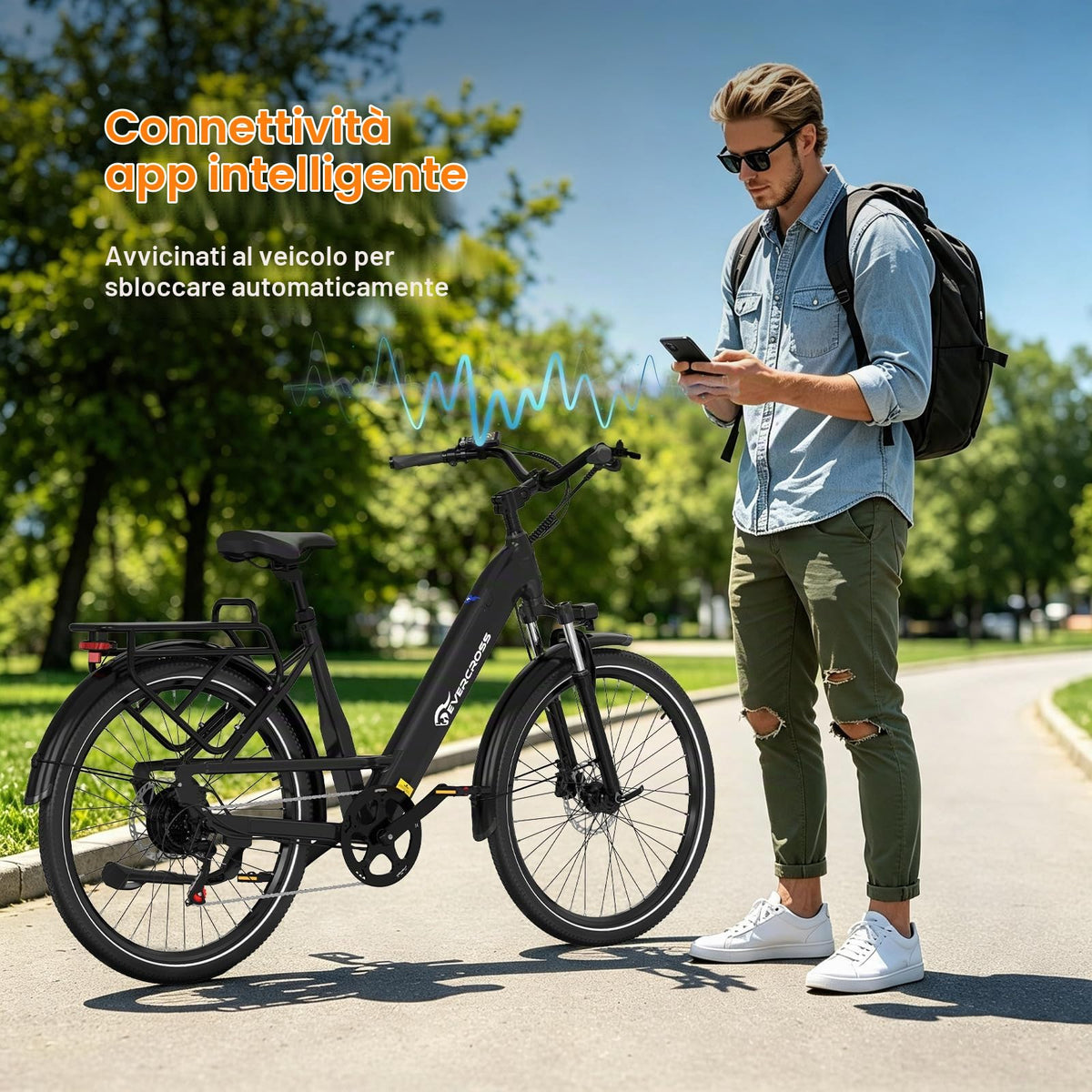 EVERCROSS Bicicletta Elettrica per Adulti, 250W Bici da Montagna,16"/20"/27,5" Pneumatici Grassi E-Bike, Fino a 25KM/H, 36V/48V Batteria Rimovibile E-Bici,Sistema a Doppio Disco