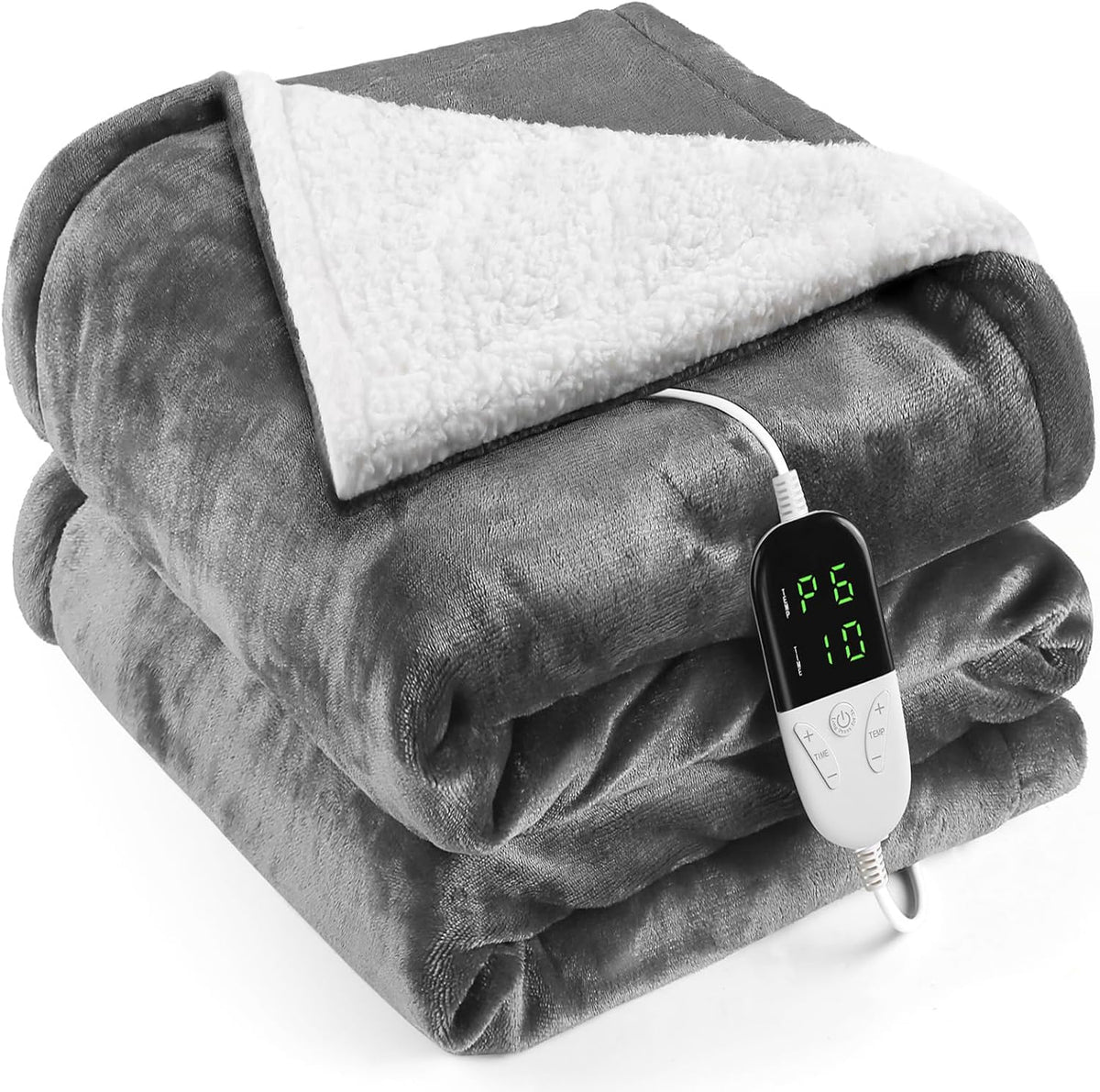 Coperta Termica Elettrica 155x180cm 6 Livelli di Riscaldamento,Timer 10H