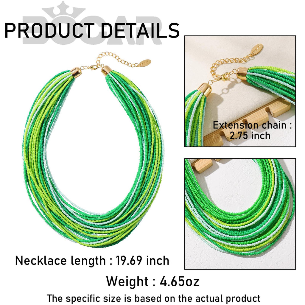 Bocar Multi Layer Chunky Bavaglino dichiarazione perle semi, collare collana per donne regalo (NK-10351)