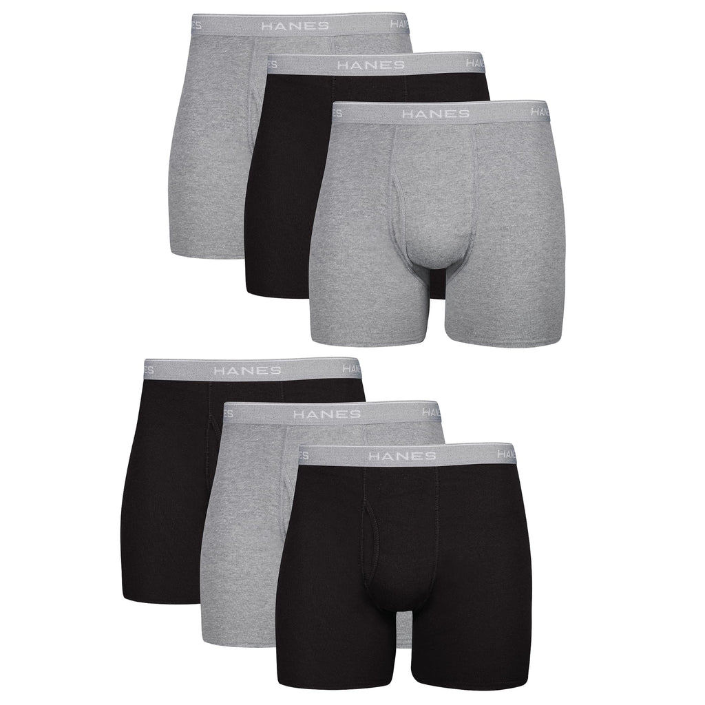 Hanes Men's Underwear Boxer Briefs Pack, Cool & Breathable Cotton Moisture-wicking Underwear for Men, No Ride Up