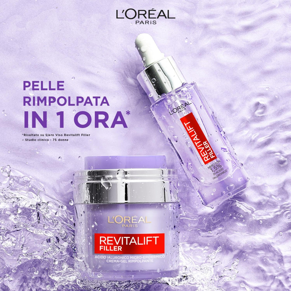 L'Oréal Paris Contorno Occhi Revitalift Filler, Azione Antirughe Rivolumizzante con Acido Ialuronico Concentrato, 15 ml