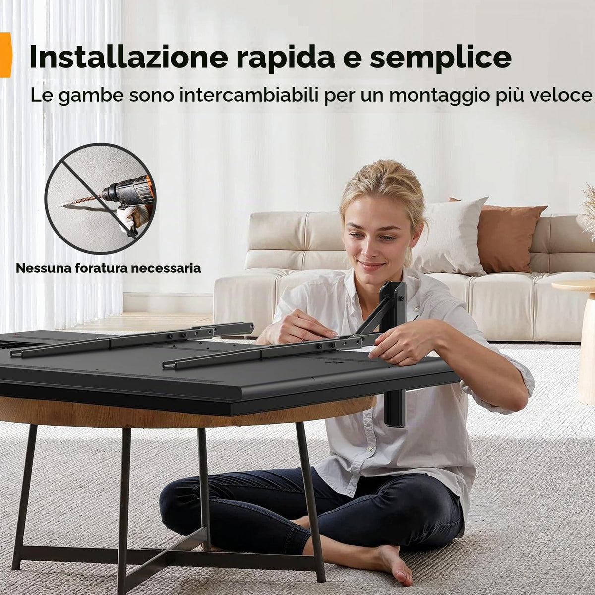 Supporto Girevole da Tavolo per TV da 26-60 Pollici - Piedistallo per TV Regolabile in Altezza con Base in Vetro Temperato, VESA Max 400x400mm, Fino a 40 kg