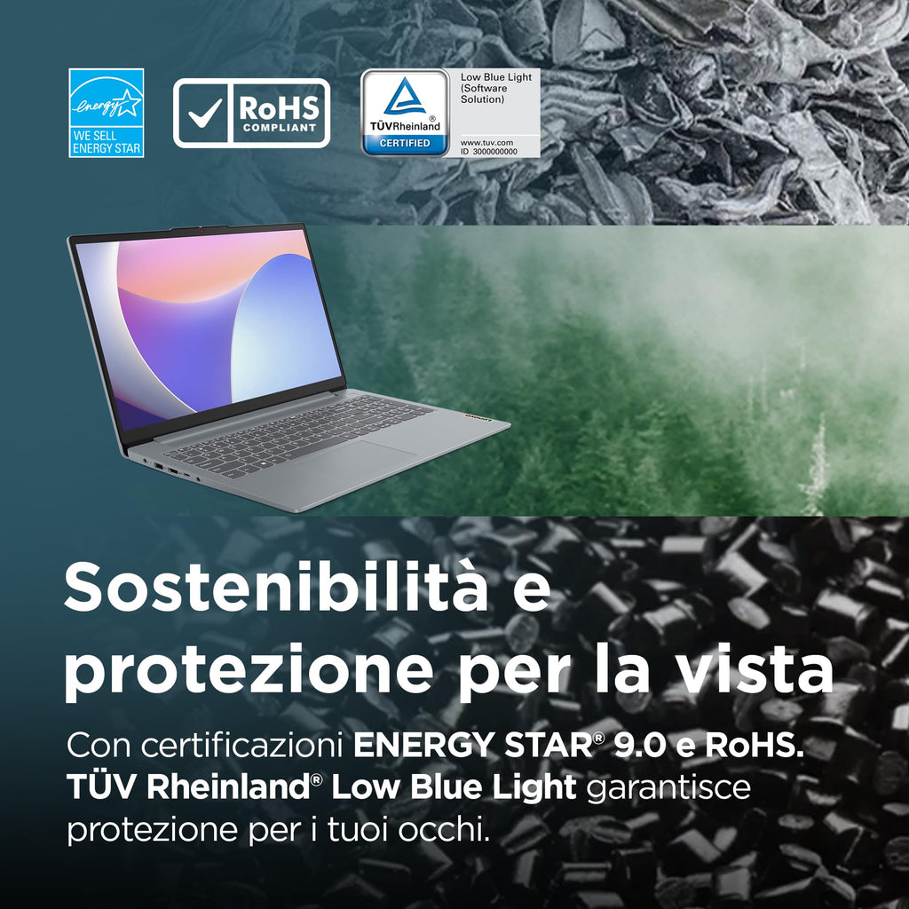 Lenovo IdeaPad Slim 3 Notebook 15" IPS, Intel Core 5 320, RAM 16GB, 512GB SSD, Windows 11 Home, WiFi 6, Laptop per Casa, Ufficio, Studio, Multitasking, Uso Quotidiano - Caricatore non incluso