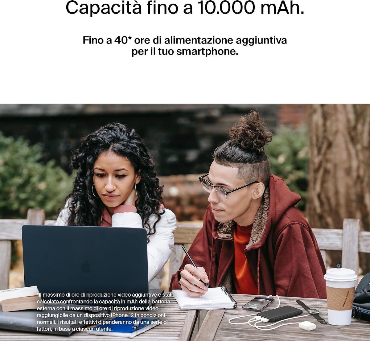Belkin BoostCharge Power Bank 10000mAh con Porte USB-C e USB-A - Rosa