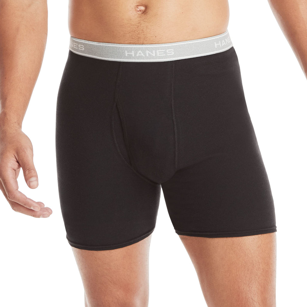 Hanes Men's Underwear Boxer Briefs Pack, Cool & Breathable Cotton Moisture-wicking Underwear for Men, No Ride Up