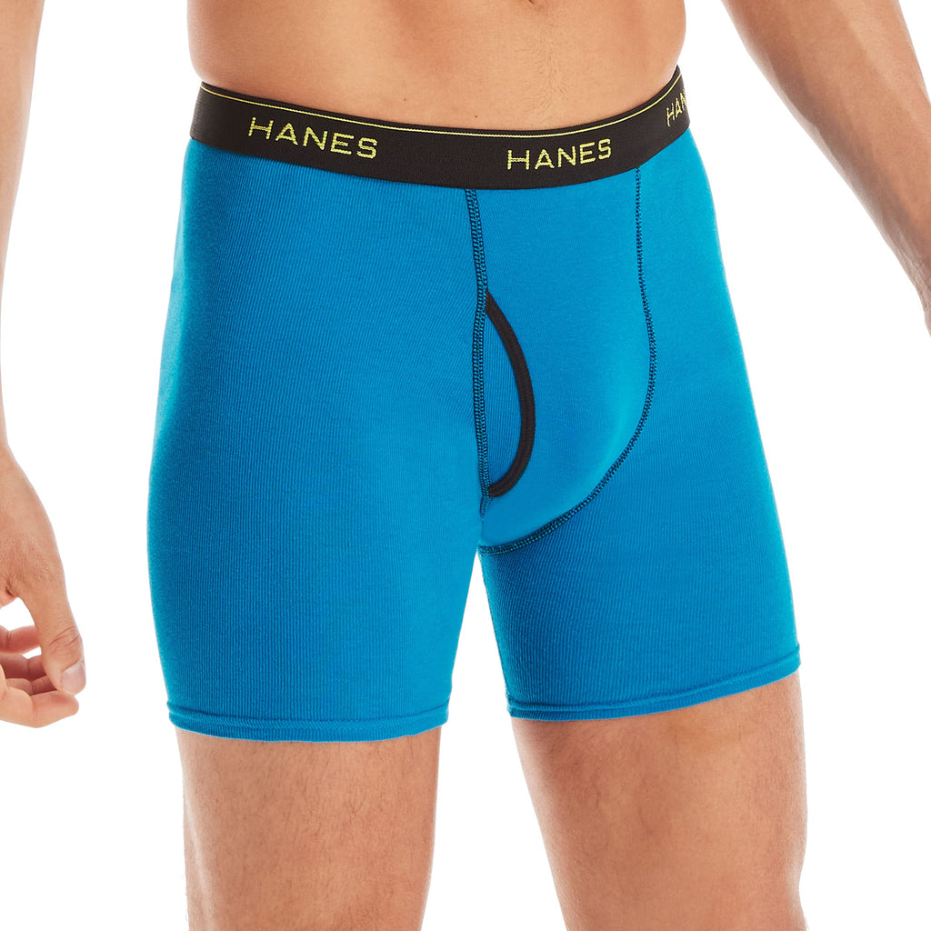 Hanes Men's Underwear Boxer Briefs Pack, Cool & Breathable Cotton Moisture-wicking Underwear for Men, No Ride Up