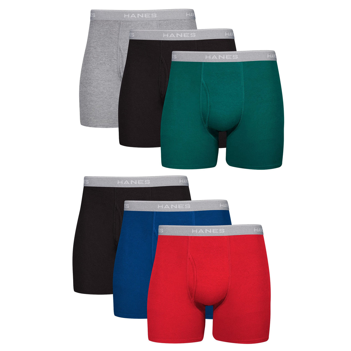Hanes Men's Underwear Boxer Briefs Pack, Cool & Breathable Cotton Moisture-wicking Underwear for Men, No Ride Up