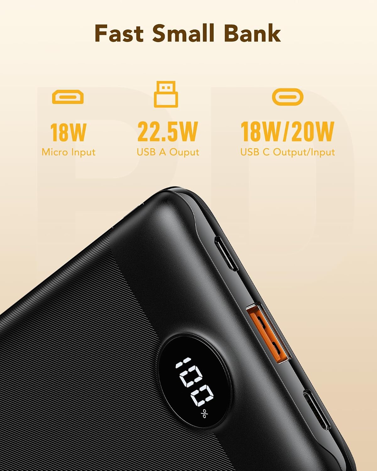 VEGER Power Bank 22.5W Ricarica Rapida 10000mAh Caricabatterie Portatile