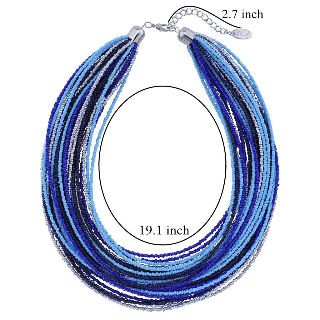 Bocar Multi Layer Chunky Bavaglino dichiarazione perle semi, collare collana per donne regalo (NK-10351)
