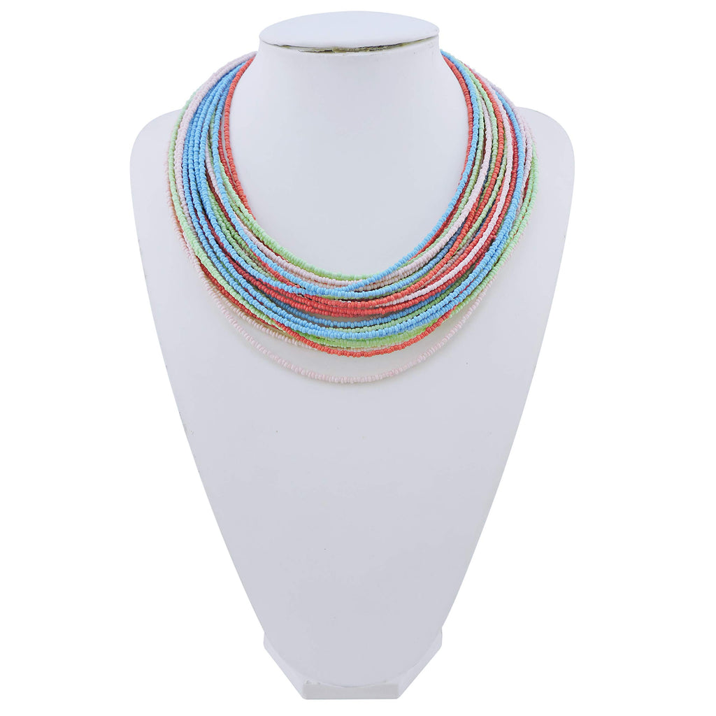 Bocar Multi Layer Chunky Bavaglino dichiarazione perle semi, collare collana per donne regalo (NK-10351)