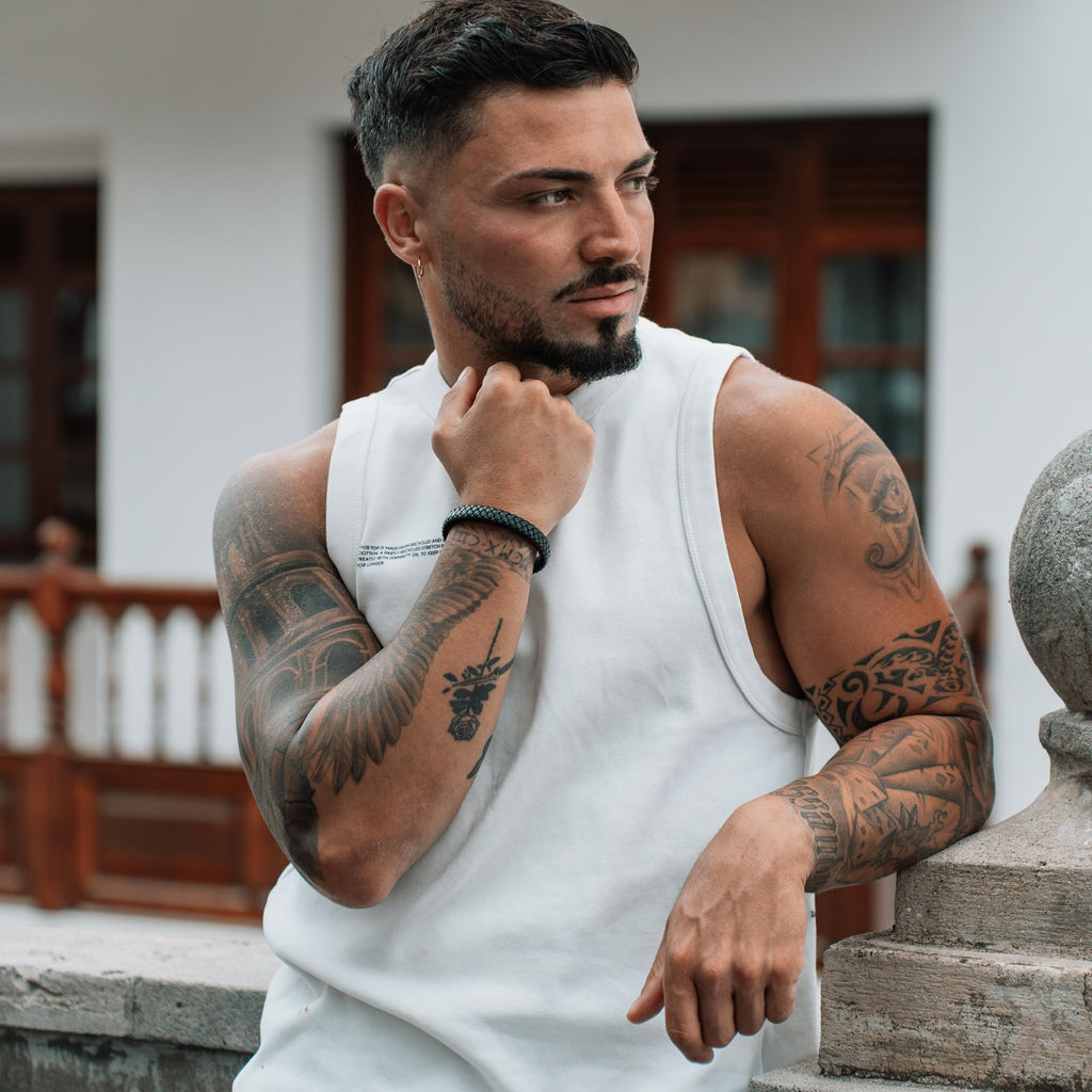SERASAR Bracciale Uomo Pelle Nera/Marrone, 3 Misure, con Confezione Regalo