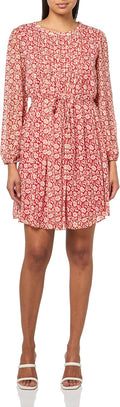 Tommy Hilfiger Balloon Sleeve Pleated Front Tie Waist Mini Dress Vestito Casual Donna (Pacco da 1)