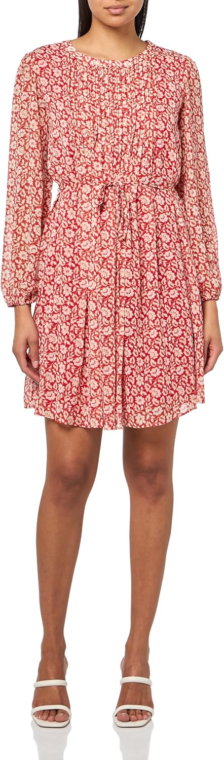 Tommy Hilfiger Balloon Sleeve Pleated Front Tie Waist Mini Dress Vestito Casual Donna (Pacco da 1)