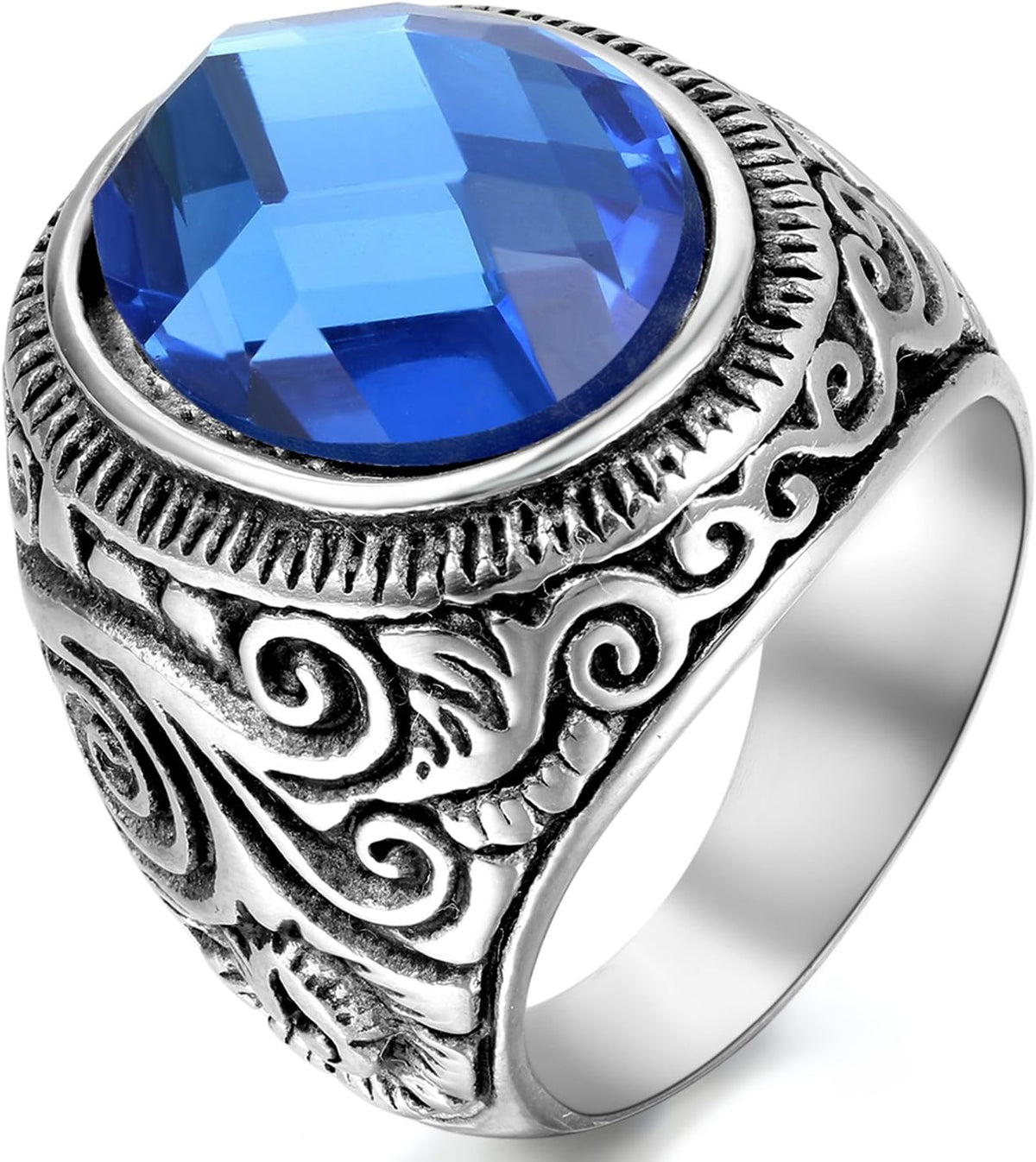 OIDEA Anello Uomo Acciaio Inossidabile Fidanzamento Promessa Matrimonio Argento 30