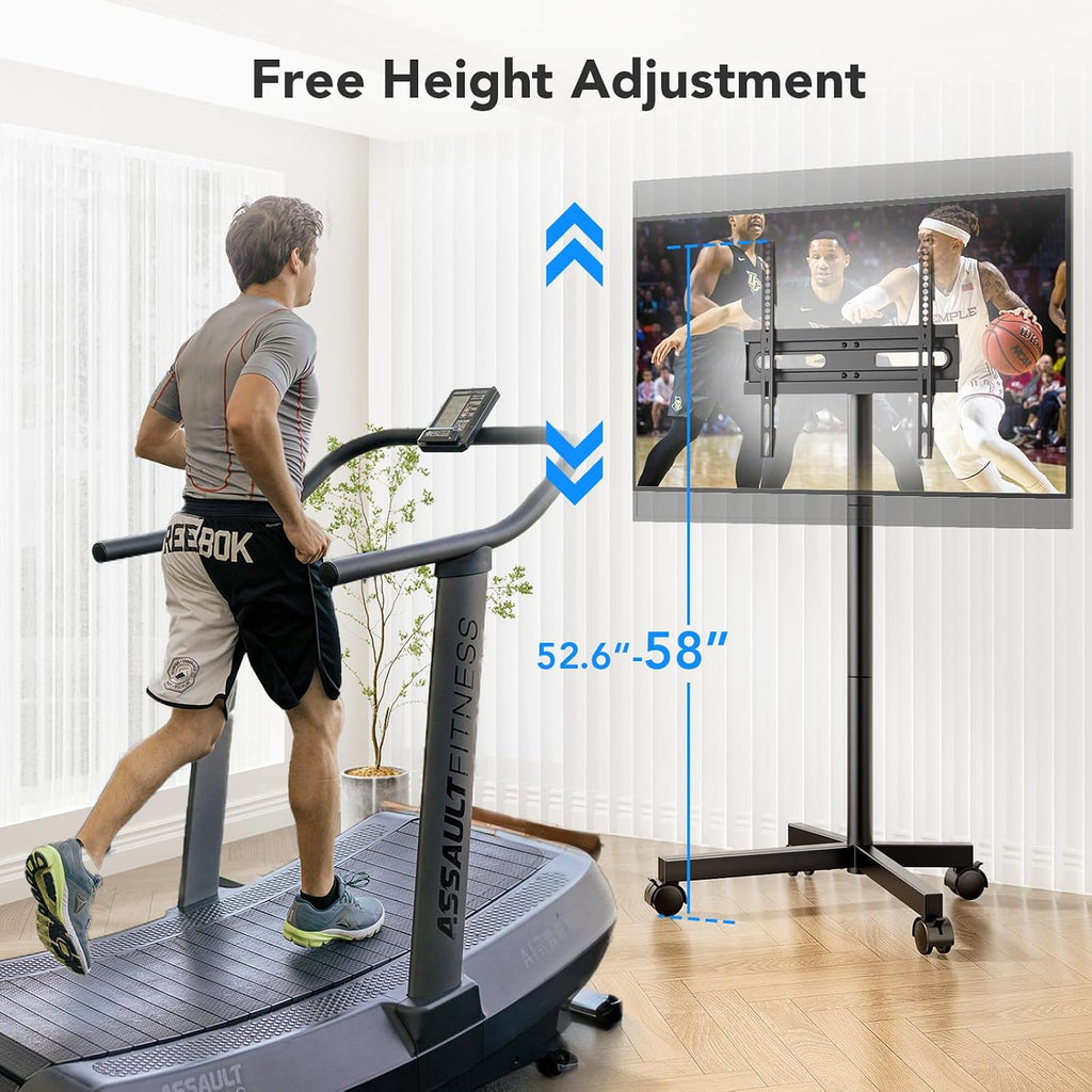 Supporto TV da Pavimento per Schermi Plasma/LCD/LED 23-60 Pollici con Ruote, Carrello Staffa Porta Mobile Supporto TV Fino a 40 kg, Max VESA 400 x 400 mm