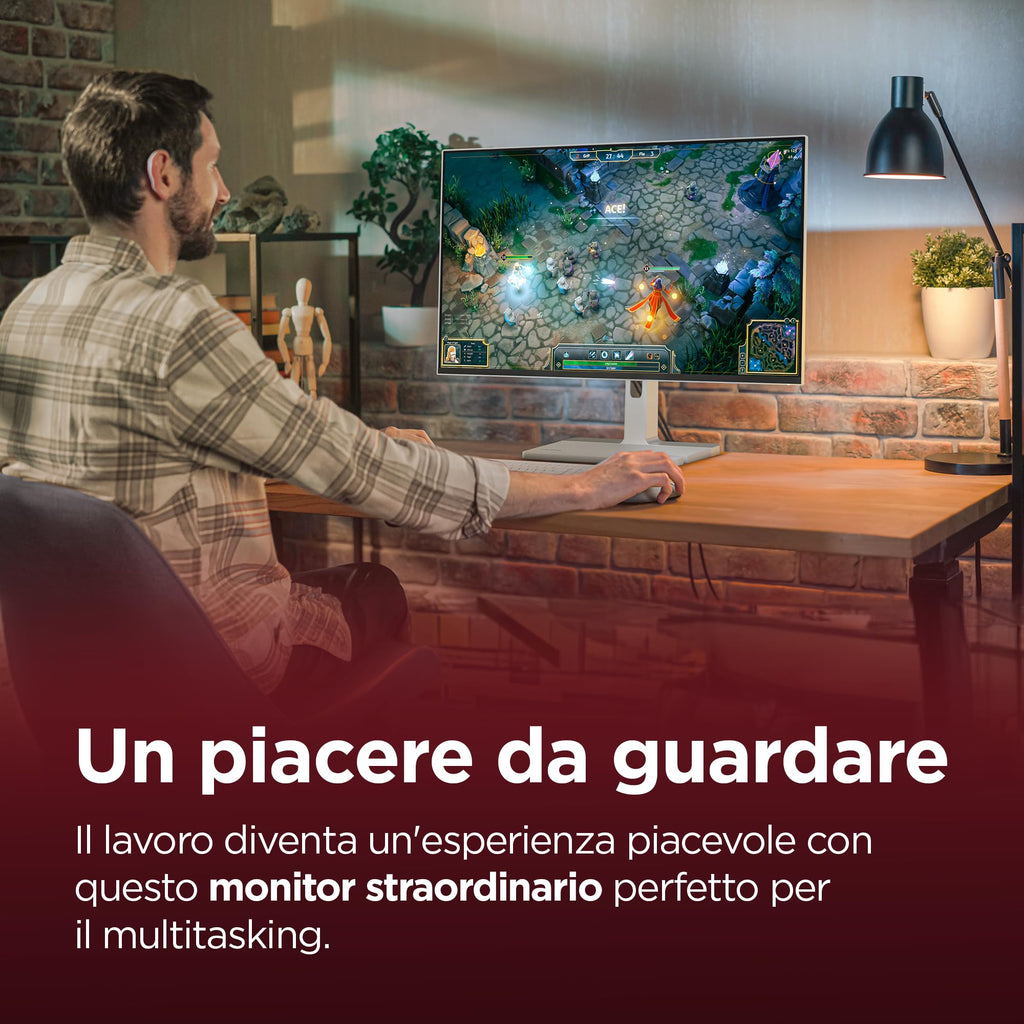 Lenovo L27-45 Monitor IPS 27" Full HD, 144Hz, 1ms, Altoparlanti integrati, HDMI e VGA, Ideale per Gaming, Studio e Home Office, VESA 100x100mm, AMD FreeSync, Inclinazione Regolabile