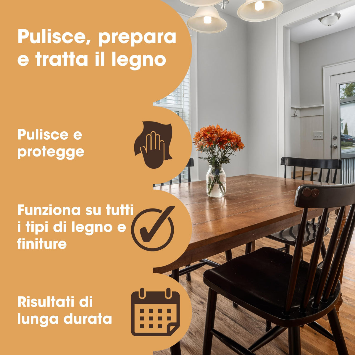 Cera d'Api Naturale per Legno & Mobili Furniture Clinic: 200ml - Rifinisce e Lucida Ogni Legno per Armadi, Porte, Pavimenti- a Basso Odore, Atossica