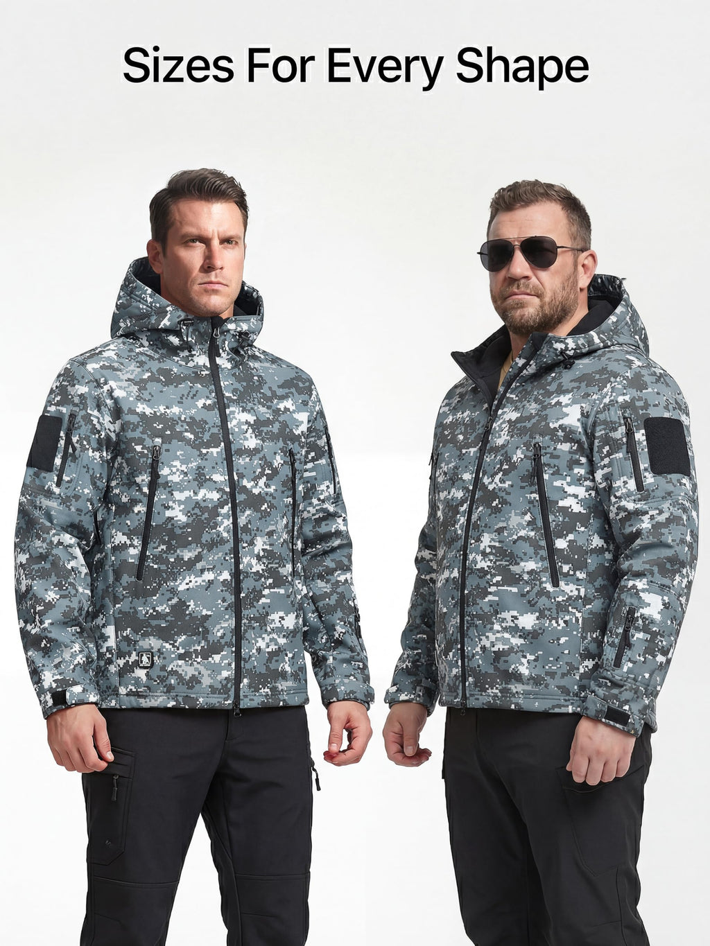 FREE SOLDIER Giacca Softshell Giacche Militari Softshell da Uomo Fodera in Pile da Esterno Giacca Antivento Impermeabile con Cappuccio Giacche tattiche Calde Multitasche per Escursioni di Caccia Uomo