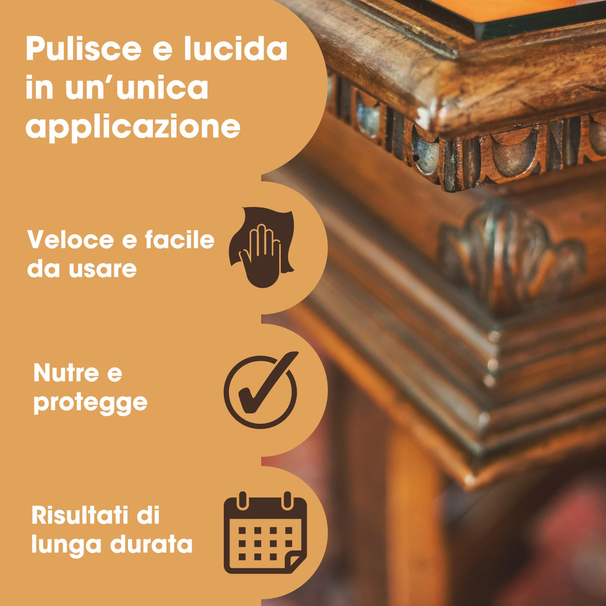 Cera d'Api Naturale per Legno & Mobili Furniture Clinic: 200ml - Rifinisce e Lucida Ogni Legno per Armadi, Porte, Pavimenti- a Basso Odore, Atossica