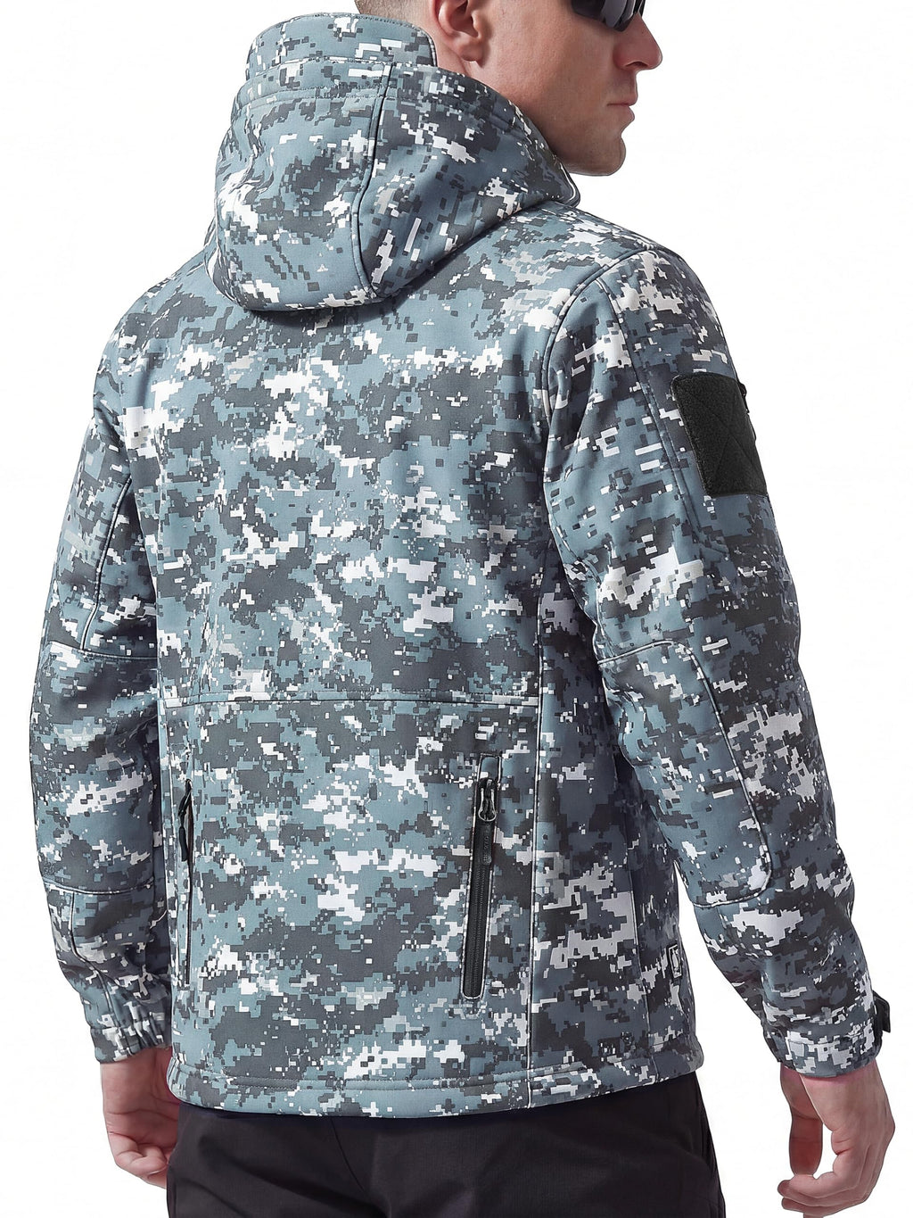 FREE SOLDIER Giacca Softshell Giacche Militari Softshell da Uomo Fodera in Pile da Esterno Giacca Antivento Impermeabile con Cappuccio Giacche tattiche Calde Multitasche per Escursioni di Caccia Uomo