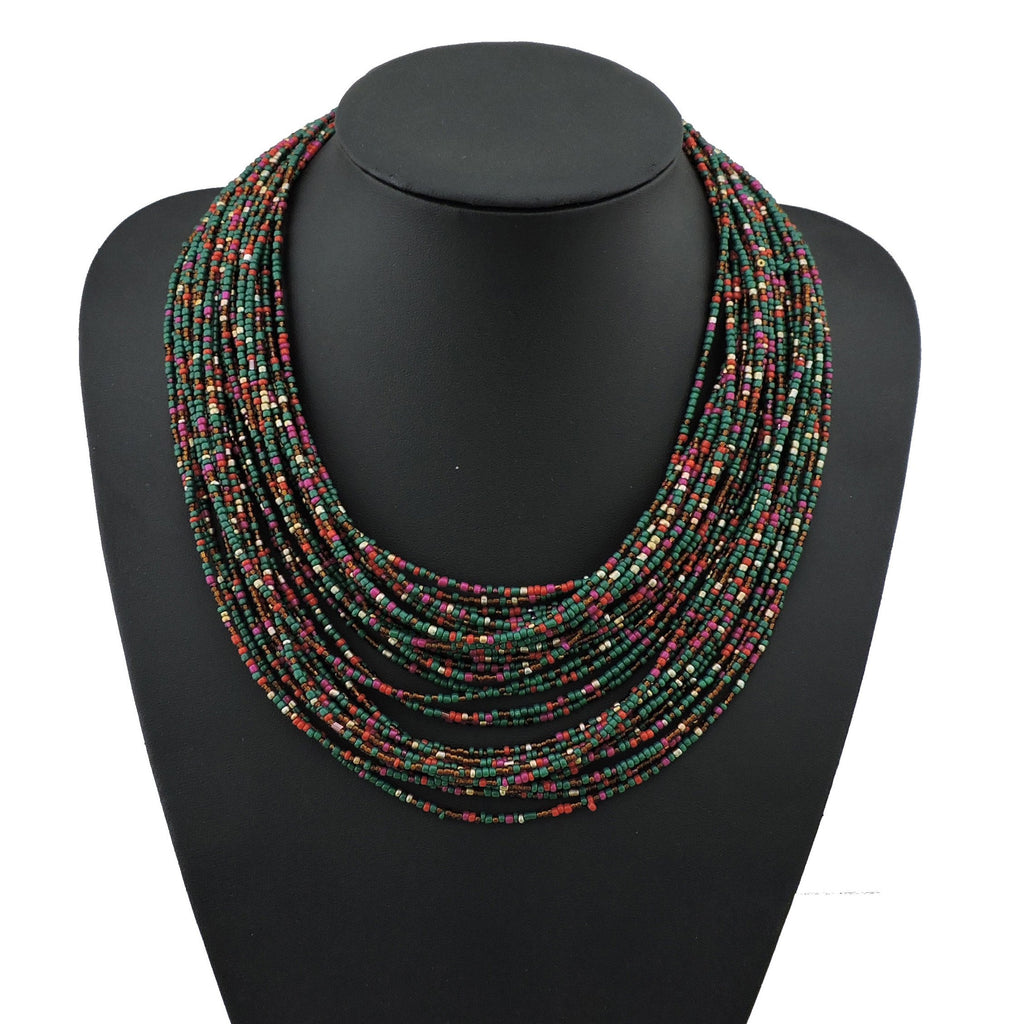 Bocar Multi Layer Chunky Bavaglino dichiarazione perle semi, collare collana per donne regalo (NK-10351)