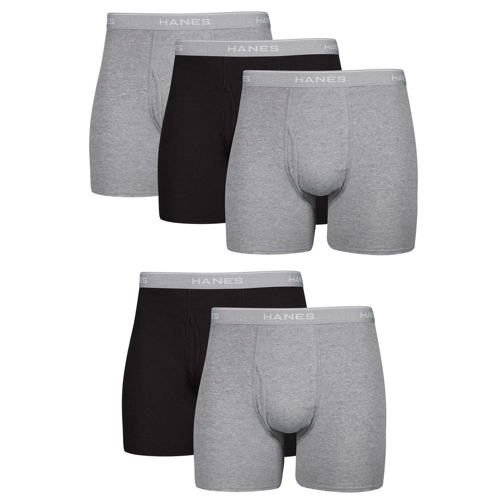 Hanes Men's Underwear Boxer Briefs Pack, Cool & Breathable Cotton Moisture-wicking Underwear for Men, No Ride Up