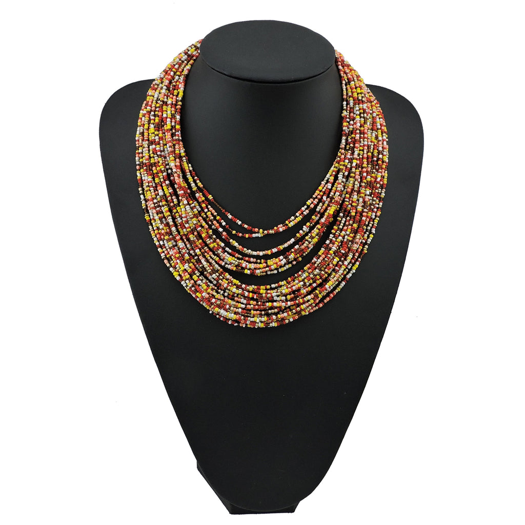Bocar Multi Layer Chunky Bavaglino dichiarazione perle semi, collare collana per donne regalo (NK-10351)