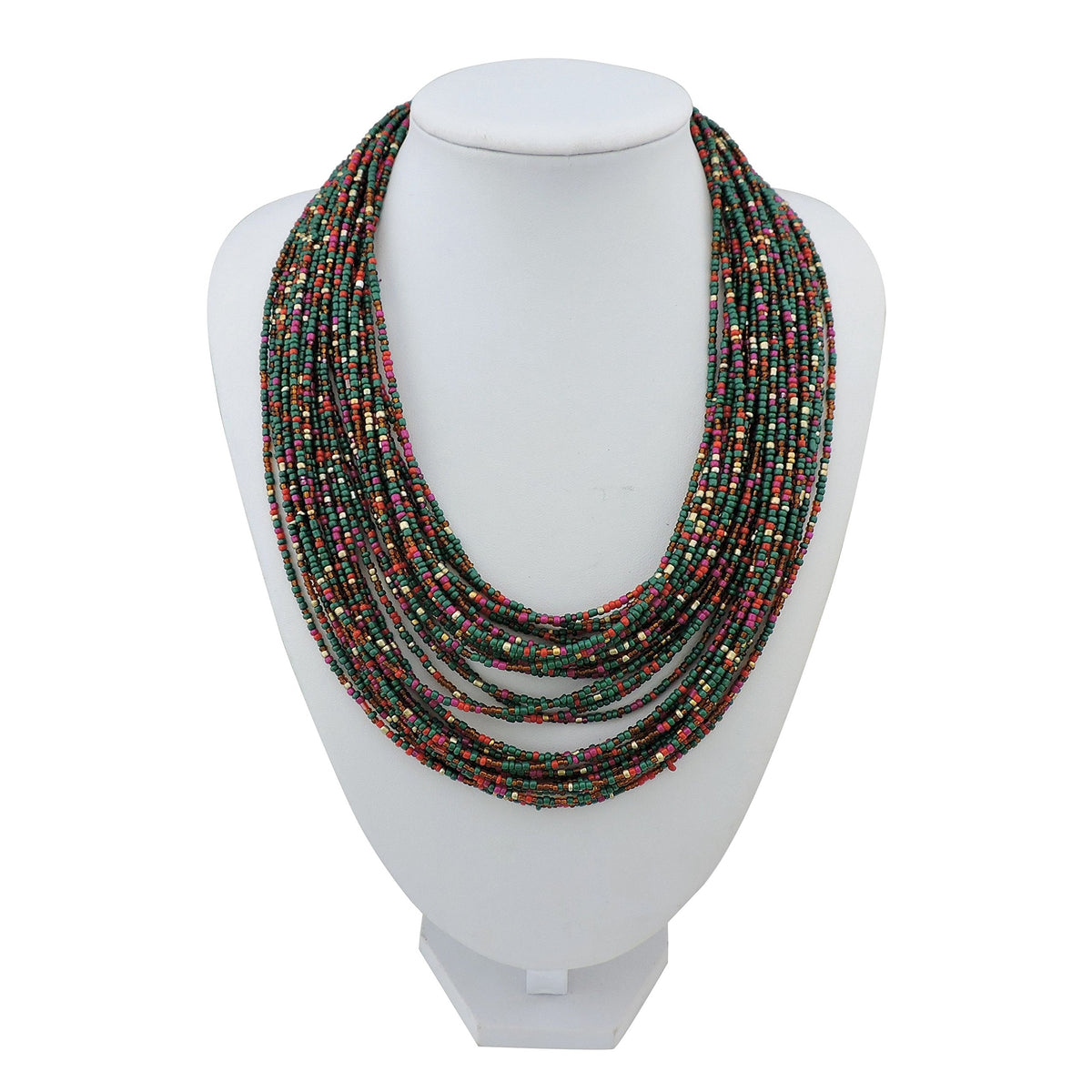 Bocar Multi Layer Chunky Bavaglino dichiarazione perle semi, collare collana per donne regalo (NK-10351)