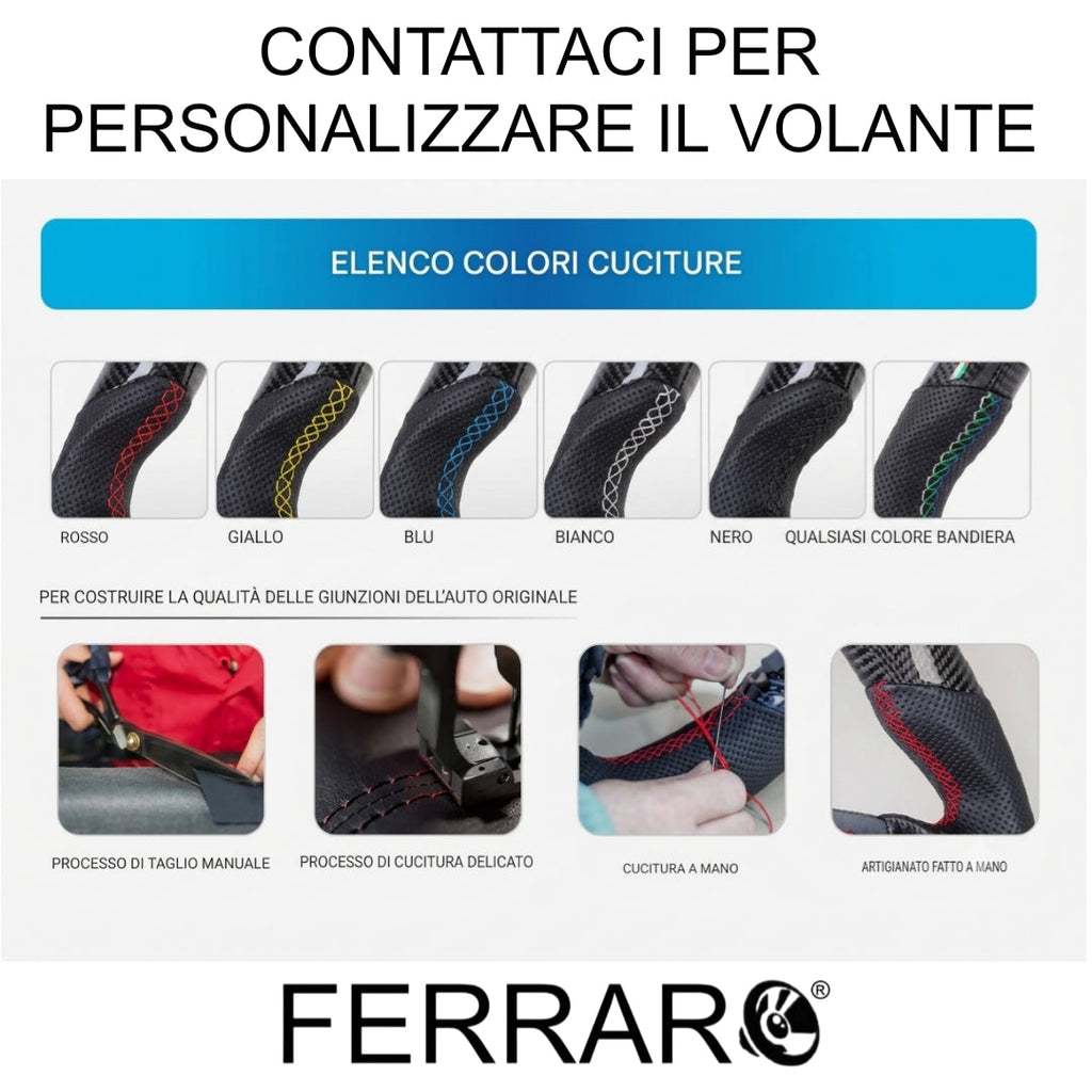 (PRENOTA) Volante Sportivo per Peugeot 3008, Carbonio, Customizzato in Pelle, LED